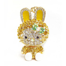 2015 hot sale souvenir items custom rhinestone rabbit keychain made in china